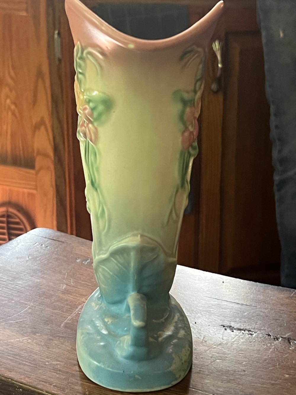 Vintage Hull Pottery-Pink and Blue Floral Ceramic Vase - Decorative Home Art - Picture 7 of 17